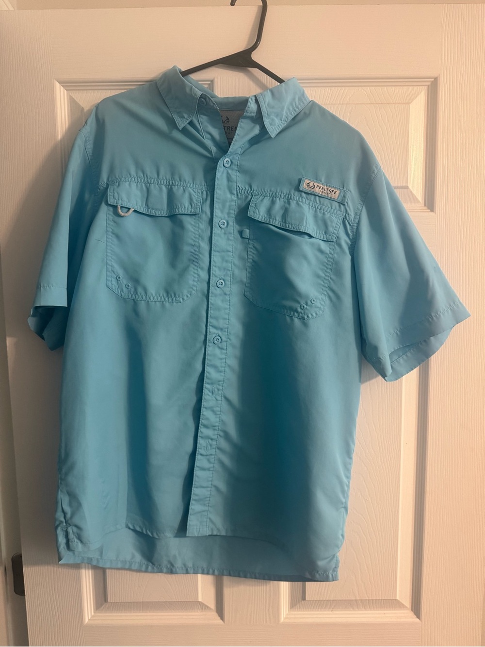 Columbia Men’s Short-Sleeve Button-Down Shirt — Aqua Blue